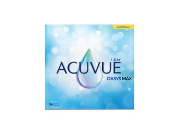 Zu sehen ist eine Packung Acuvue Oasys Max Linsen